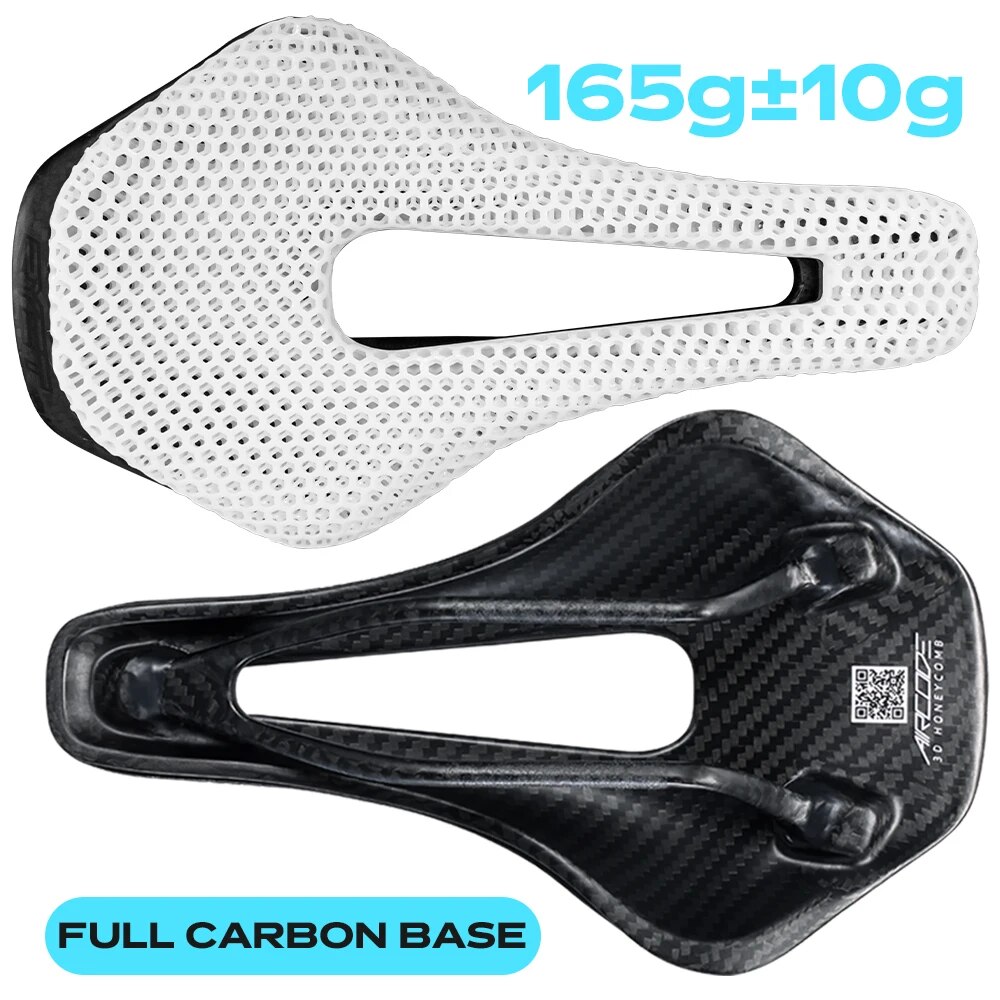 RYET Ultralight Carbon Fiber Bike Saddle 3D Printed Hollow Comfortable Breathable MTB Road Bicycle