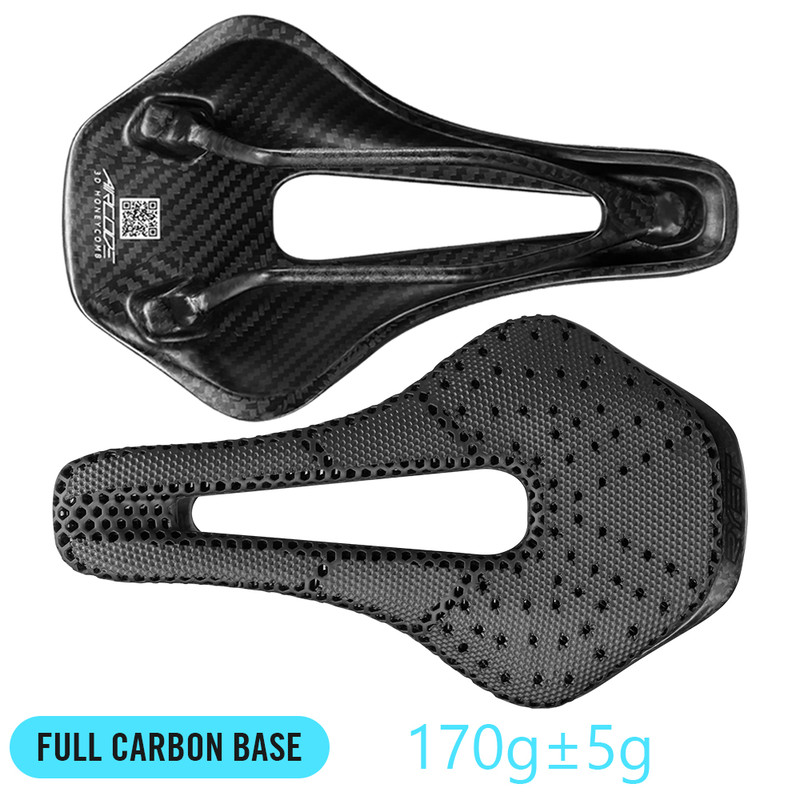RYET Ultralight Carbon Fiber Bike Saddle 3D Printed Hollow Comfortable Breathable MTB Road Bicycle