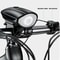 USB LED Waterproof Bicycle Light, Black Bike Horn Headlight for Outdoor and Mountain Rides