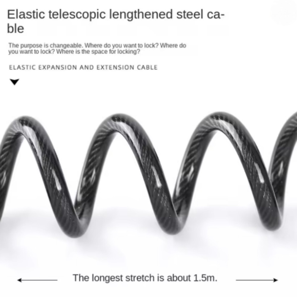 Steel Cable Bicycle Lock, Combination Number Chain, Digit Security Password, Anti Theft Bike Accessory