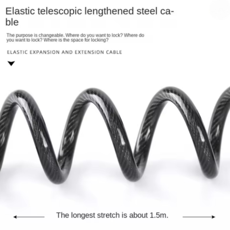 Steel Cable Bicycle Lock, Combination Number Chain, Digit Security Password, Anti Theft Bike Accessory