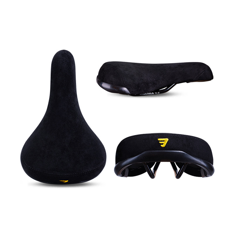Flannelette Bike Seat Wheelie Black Bicycle Saddle With Logos Embroidery Logo Rail 0