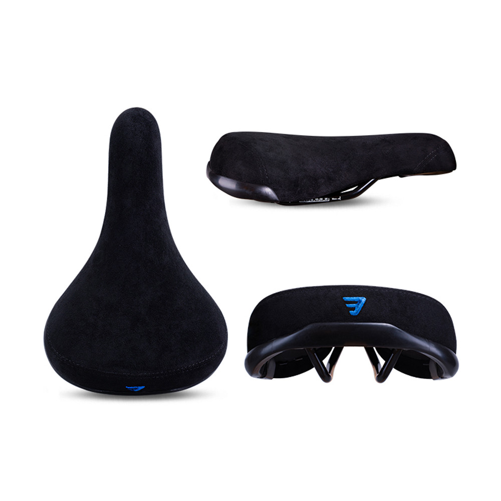 Flannelette Bike Seat Wheelie Black Bicycle Saddle With Logos Embroidery Logo Rail 7
