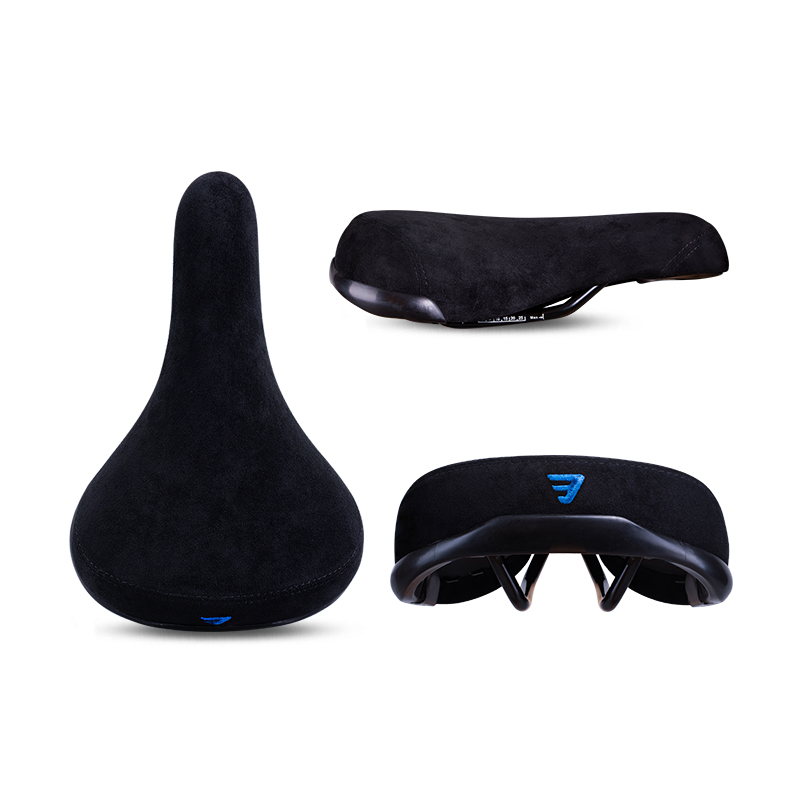 Flannelette Bike Seat Wheelie Black Bicycle Saddle With Logos Embroidery Logo Rail 7