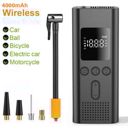 portable electric tire inflator, wireless air pump, car motorcycle bicycle air compressor