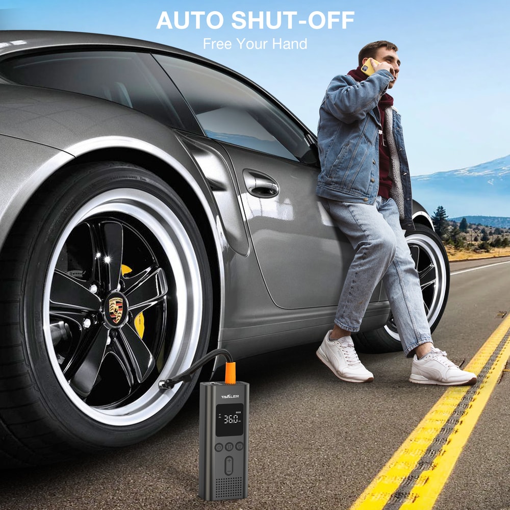 Portable Electric Tire Inflator, Wireless Air Pump, Car Motorcycle Bicycle Air Compressor