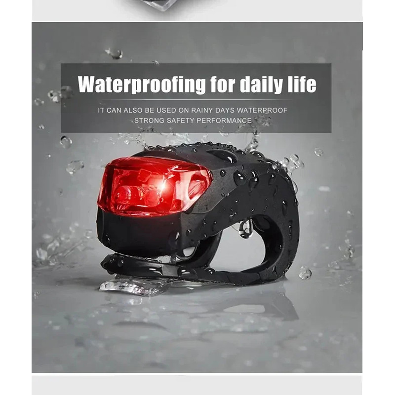 Waterproof Silicone Bike Light Set, Front Bicycle Head Lamp, Rear Taillight Flashlight for Cycling Visibility