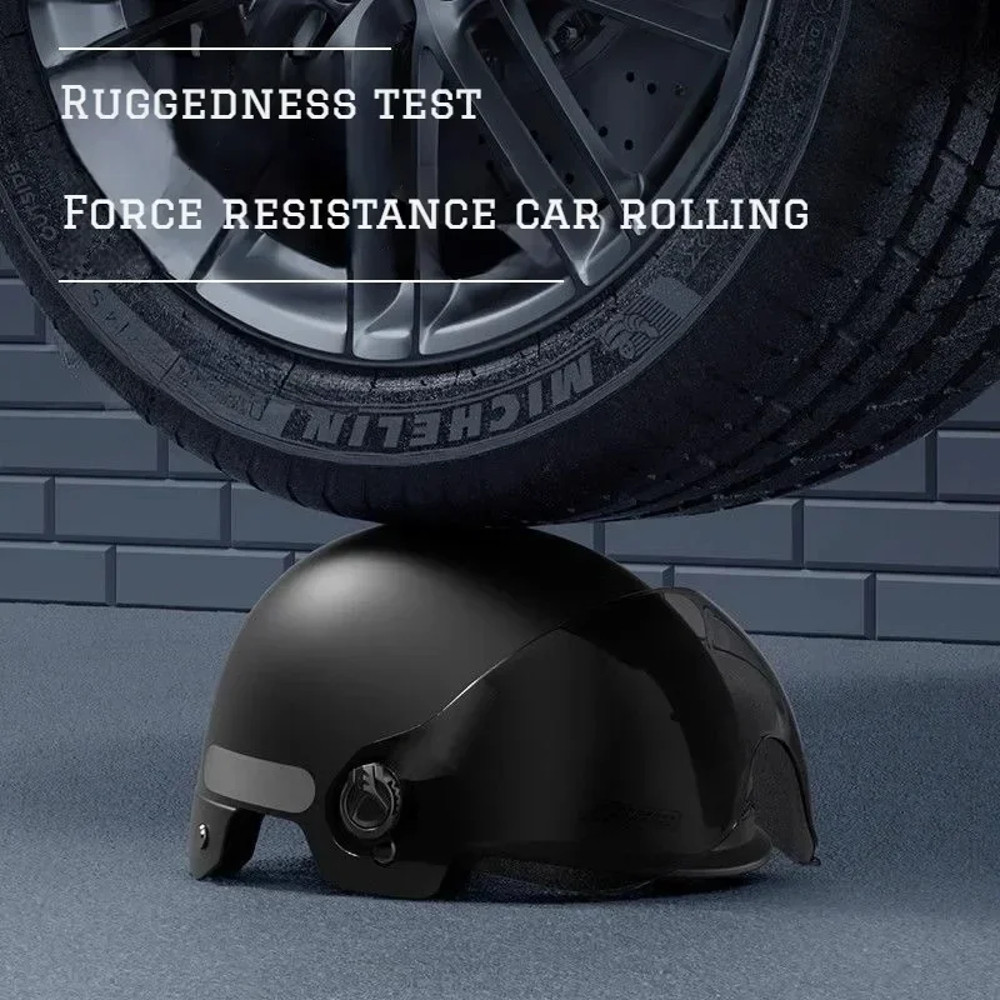 Mens And Womens Bicycle Safety Helmet Adult And Childrens Cartoon Motorcycle Half Helmet With Goggl 1