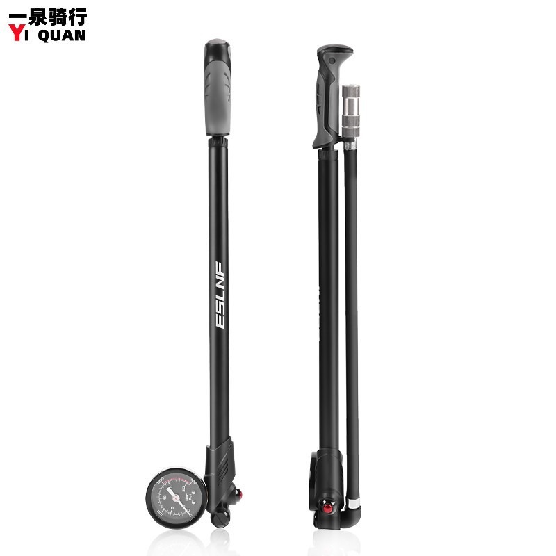 High Pressure Portable Bicycle Pump With Gauge Fork And Rear Suspension Air Pump For Mountain Bikes 0
