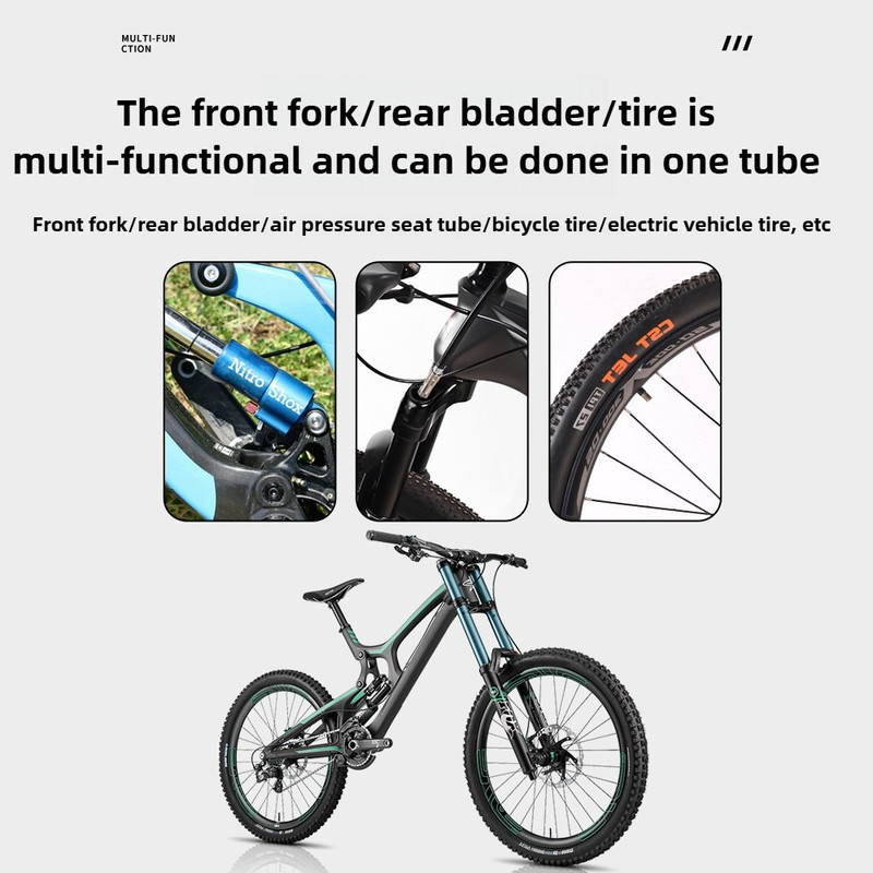 High Pressure Portable Bicycle Pump With Gauge Fork And Rear Suspension Air Pump For Mountain Bikes 3