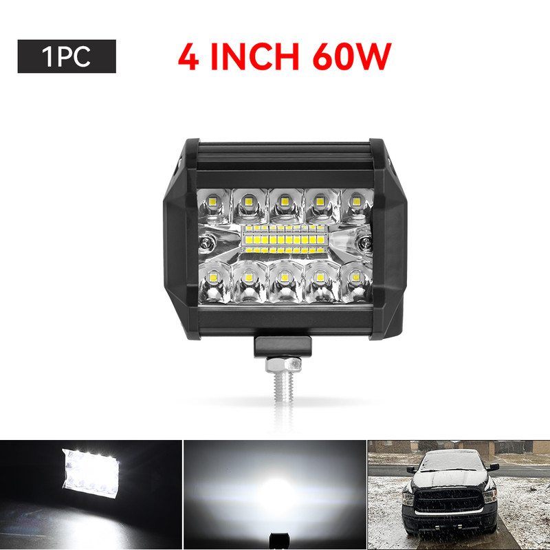 Offroad LED Light Bar Headlight For Car Truck Tractor ATV SUV Boat Work Light Fog Lamp 6