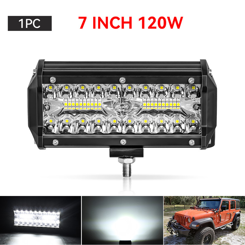 Offroad LED Light Bar Headlight For Car Truck Tractor ATV SUV Boat Work Light Fog Lamp 7