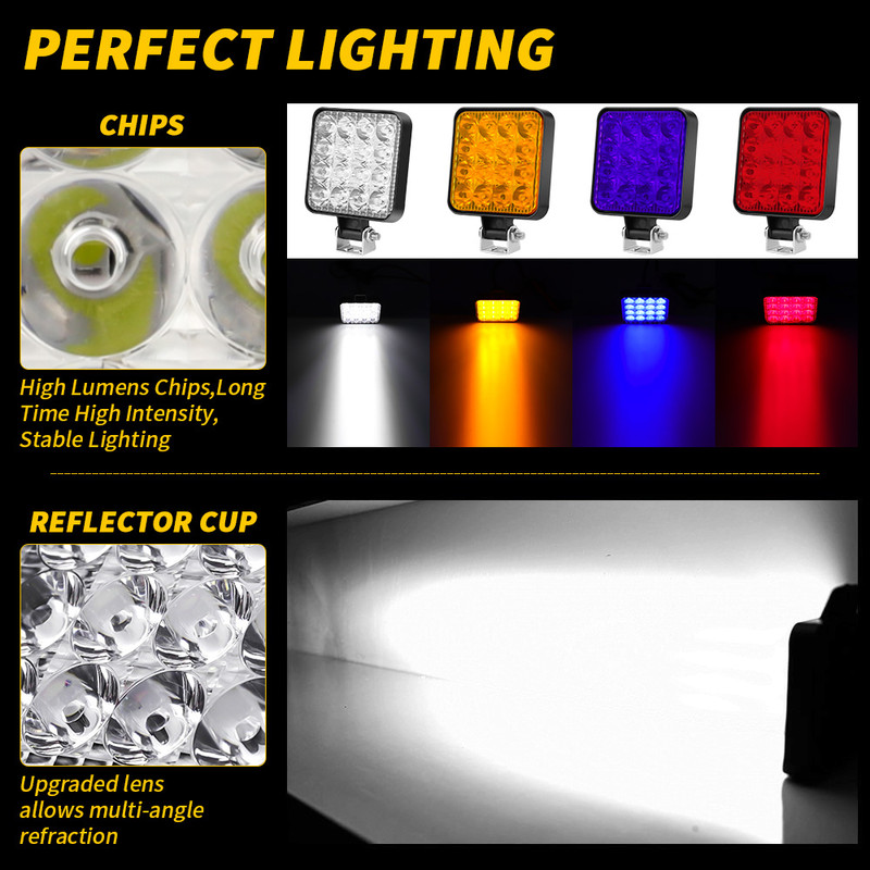 Work Light LED Bar For Truck Car SUV Tractor Boat Off Road ATV Barra Headlights 4