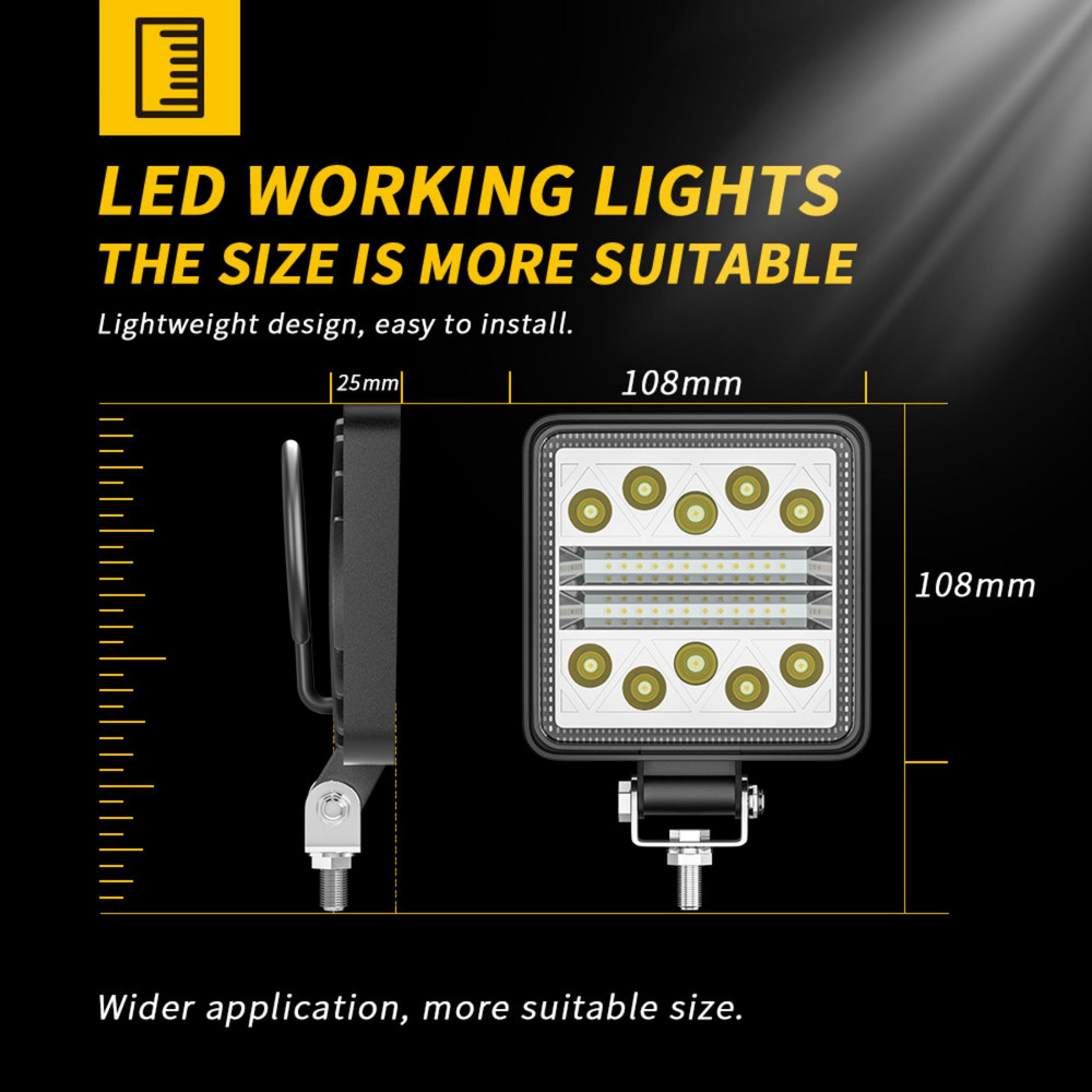 LED Work Light Headlight, Offroad LED Lightbar, Spotlight for Tractor Truck Fog Driving