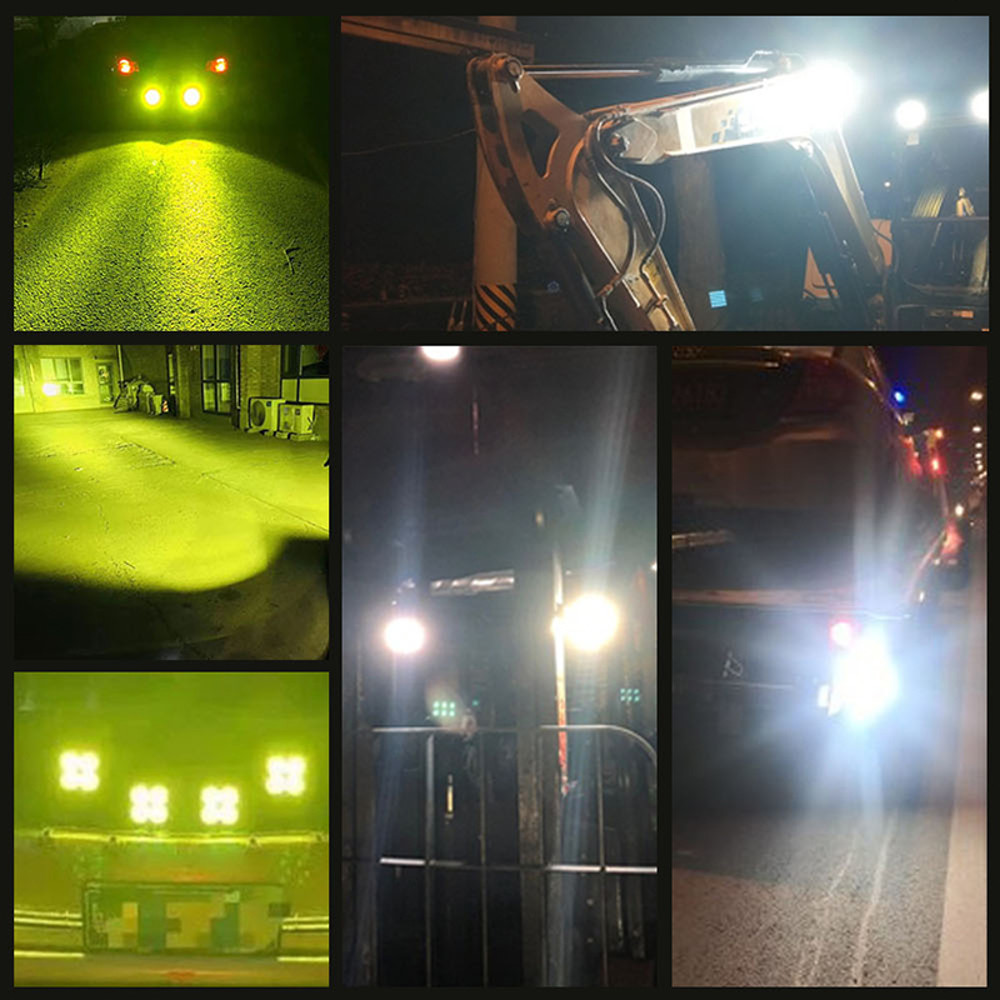 Square LED Work Lights, Motorcycle Pod Lamp, Offroad Tractor Truck UTV ATV Fog Spotlight