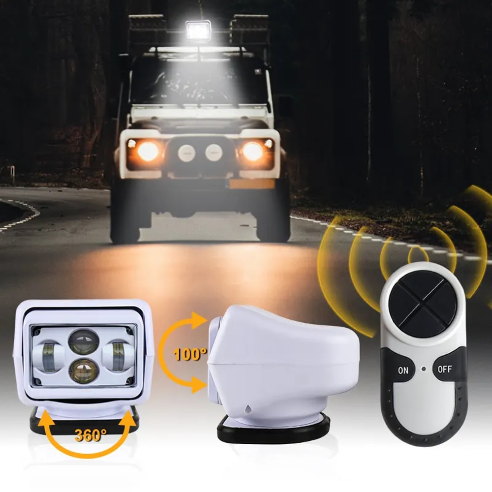 Wireless Spotlight LED Searchlight For OffRoad Boat Yacht Truck Tractor 1