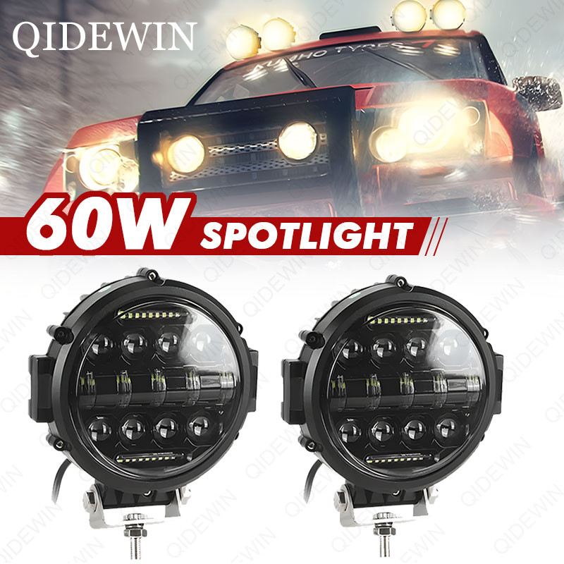 Offroad LED Work Light Bar Round LED Work Light White DRL Flood Spot Beam For Truck ATV SUV Tractor 0