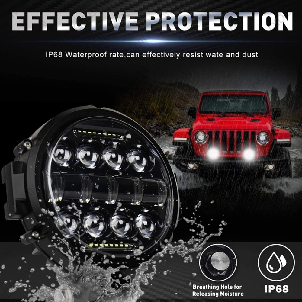 Offroad LED Work Light Bar Round LED Work Light White DRL Flood Spot Beam For Truck ATV SUV Tractor 2