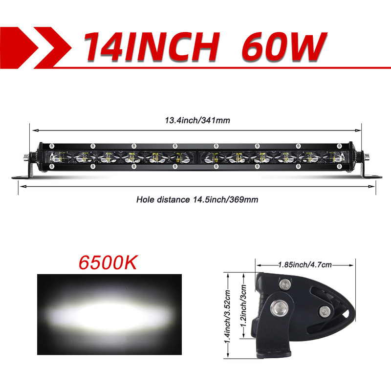 Slim Led Bar LIGHT Spot Flood Offroad Light Bar For Trucks Boat Tractor And SUV Driving 5