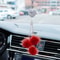 Auto Rearview Mirror Pendant Fashion Diamond Car Accessorie Bling Hairball Ornament Cute Car Decor 2