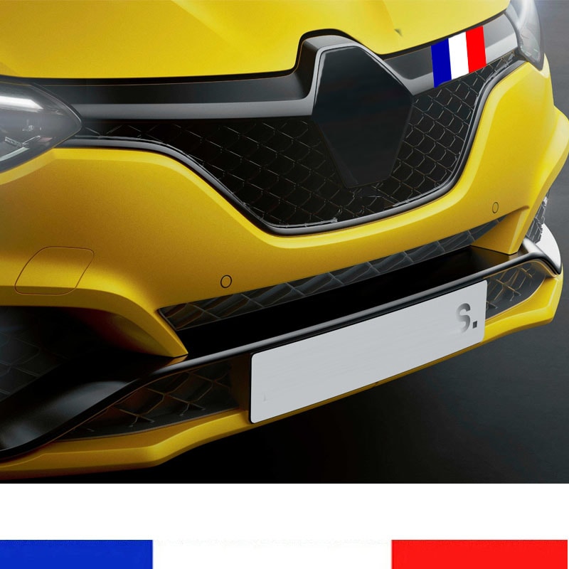 Vinyl French Flag Bumper Sticker, Car Front Decal, Tricolor Badge