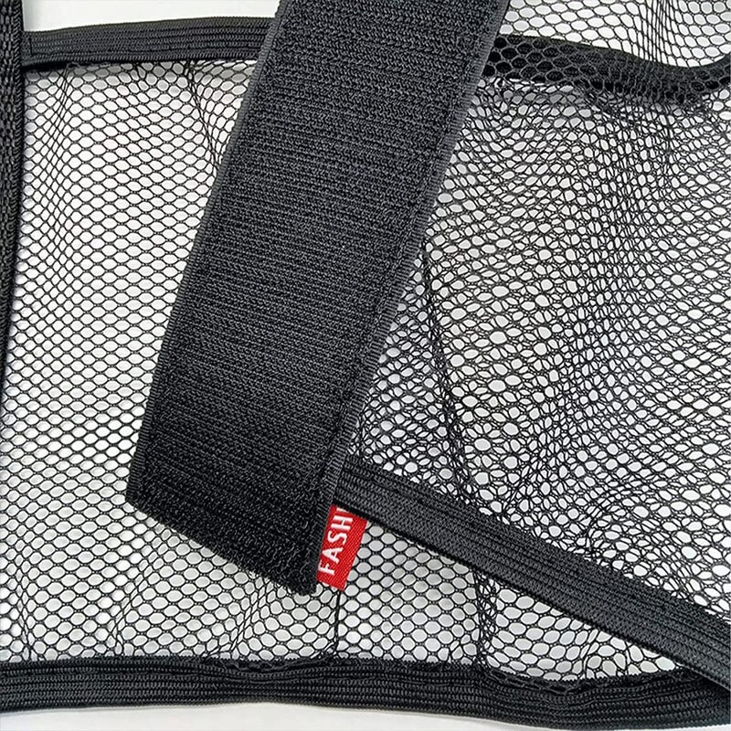 Car Interior Organizer Rear Trunk Elastic Mesh Fixed Straps Seat Back Storage Net Car Accessory 4