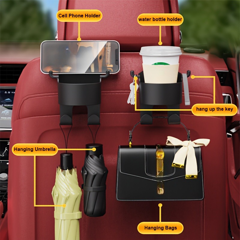 Rear Car Seat Cup Holder Multi Functional Hook Organizer Creative Car Water Cup Holder Car Interior 3