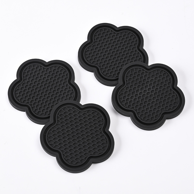 Flower Shaped Car Cup Coaster Silicone Waterproof Non Slip Sift Proof Spill Saucer Car Accessories 4