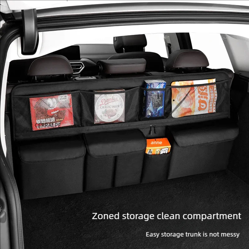 Car Seat Back Hanging Bag, Car Trunk Storage Organizer, Multi Functional Mesh Bag for Vehicle Interior