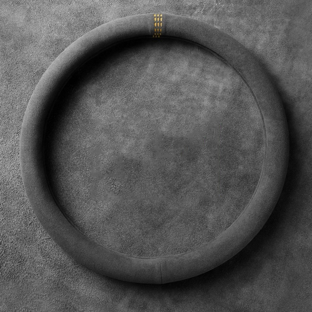 Universal Cowhide Suede Steering Wheel Cover Breathable 3738cm Car Wrap Premium Car Accessory 1