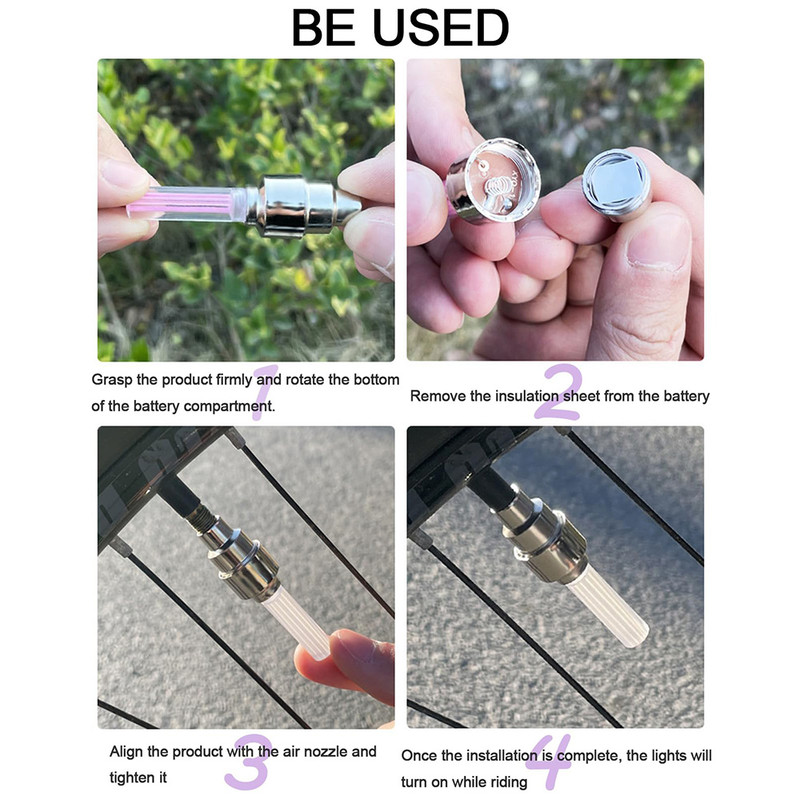 Neon Bicycle Spoke Light LED Bicycle Valve Light Night Riding Warning Bicycle Tire Valve Light Acce 4