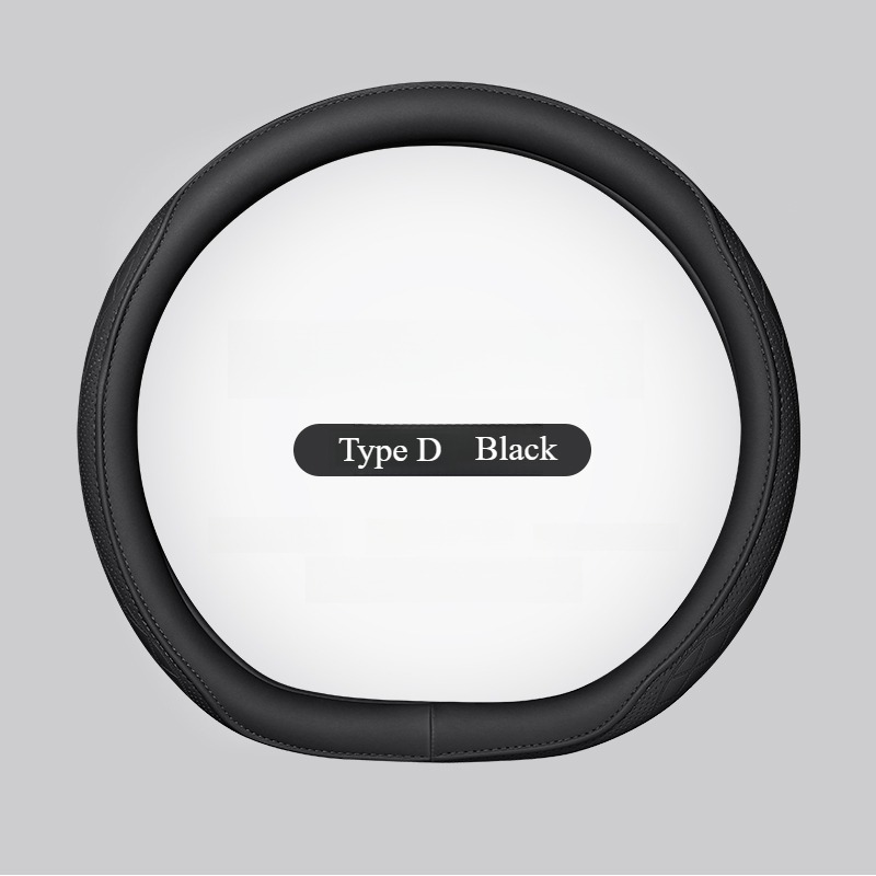 Universal Napa Leather, Breathable Patchwork, Non Slip Car Steering Wheel Cover