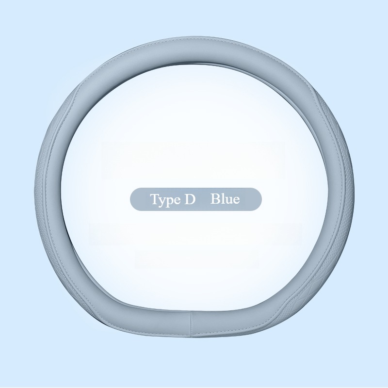 Universal Napa Leather, Breathable Patchwork, Non Slip Car Steering Wheel Cover