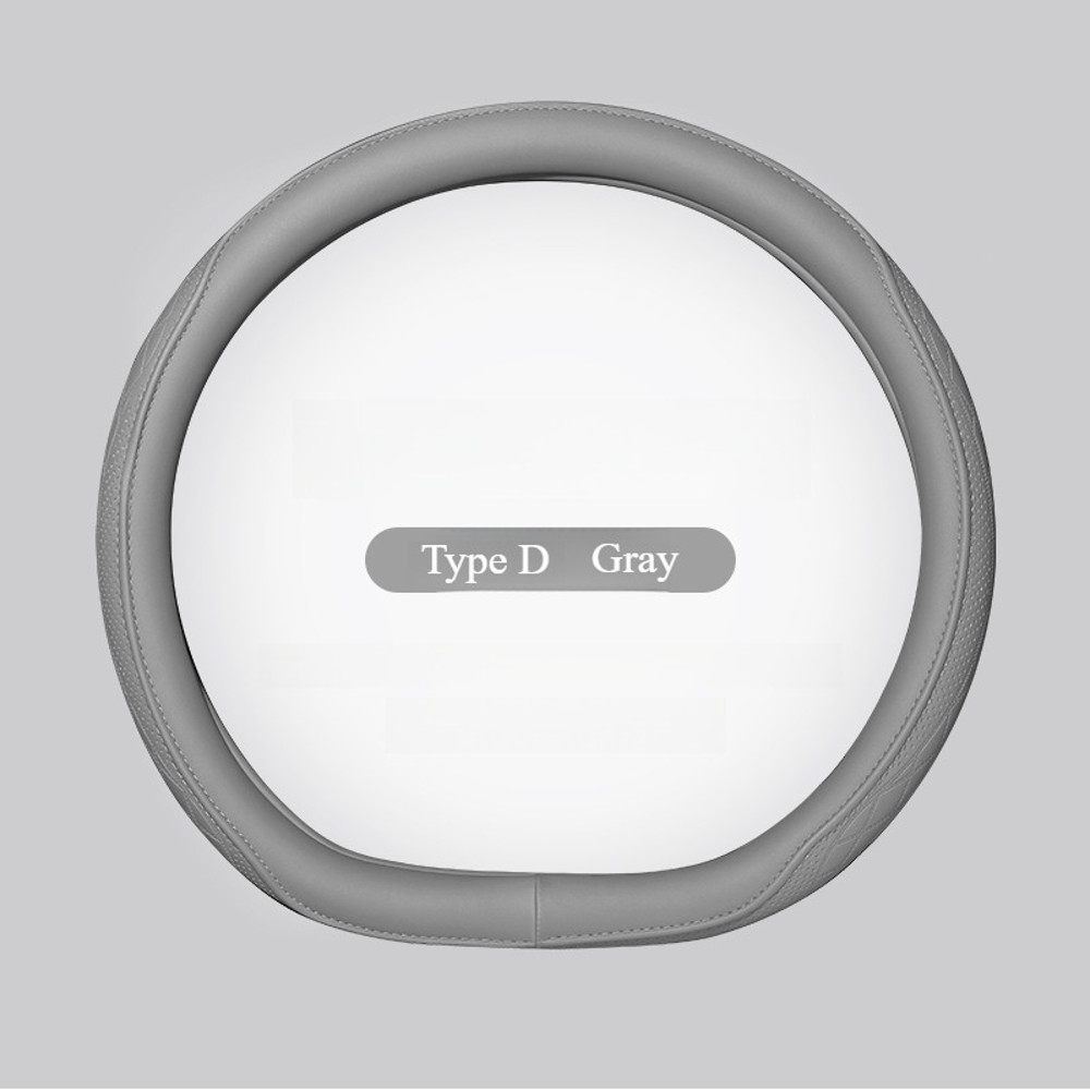 Universal Napa Leather, Breathable Patchwork, Non Slip Car Steering Wheel Cover