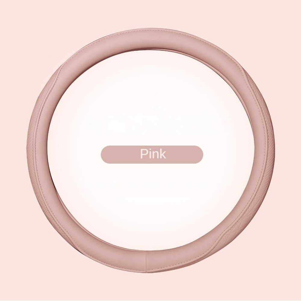 Universal Napa Leather, Breathable Patchwork, Non Slip Car Steering Wheel Cover