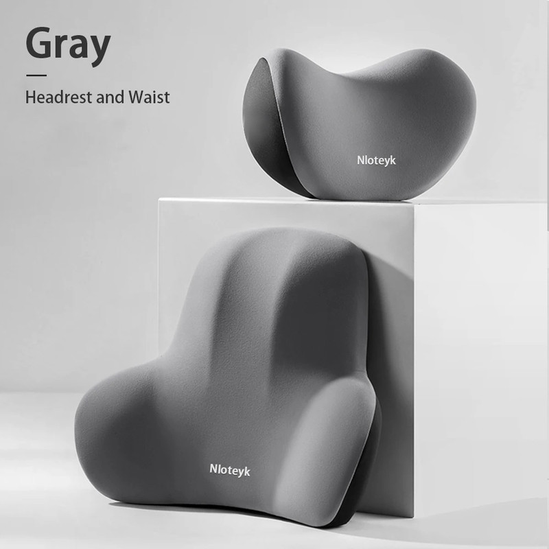 Memory Foam Car Seat Pillow, Protective Neck and Back Support, Breathable Headrest Cushion for Pain Relief