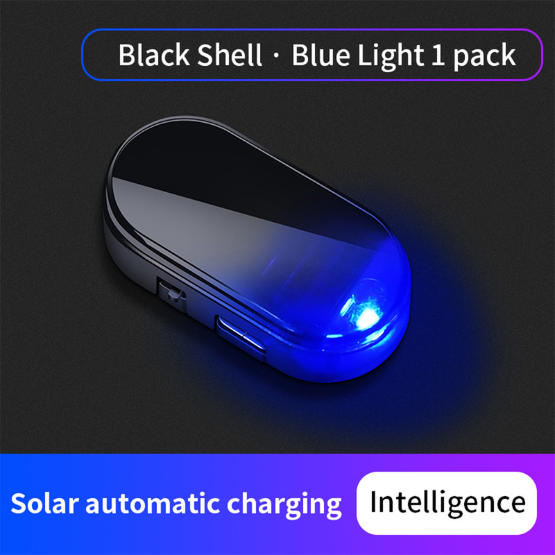 Solar Dummy Alarm Light for Cars, Wireless Fake Security LED Flashing Anti-Theft Lamp