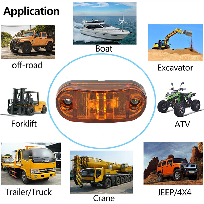 LED Trailer Tail Light External Warning Lights For Caravan Van Lorry Truck White Amber Red Side Cle 4