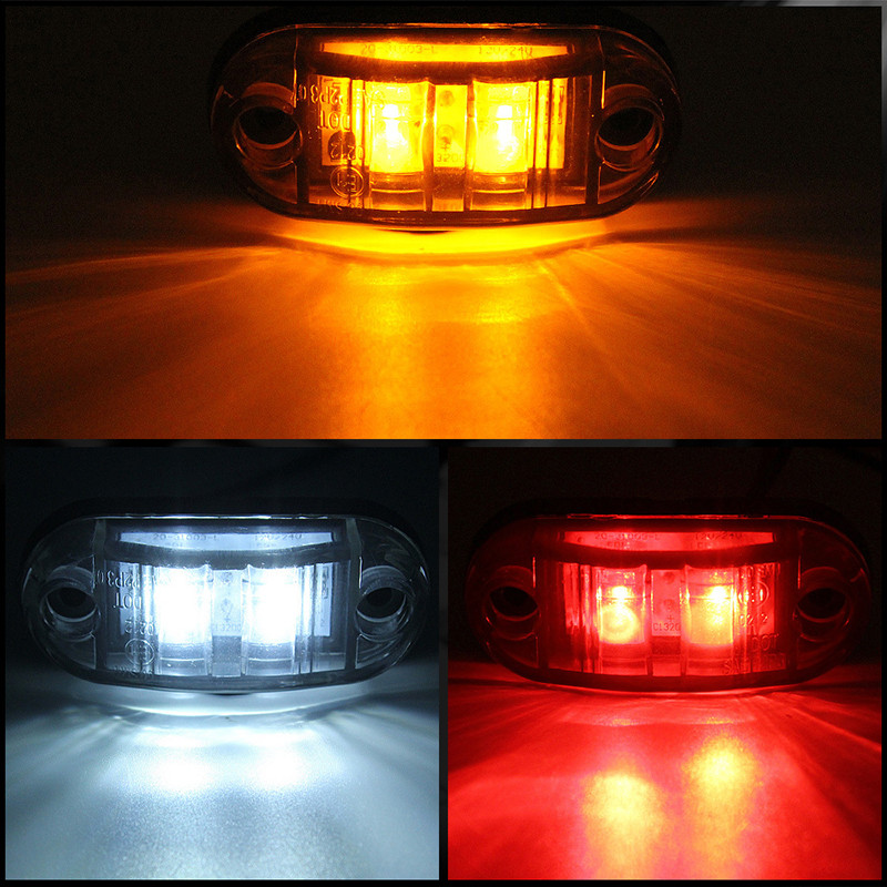 LED Trailer Tail Light External Warning Lights For Caravan Van Lorry Truck White Amber Red Side Cle 2