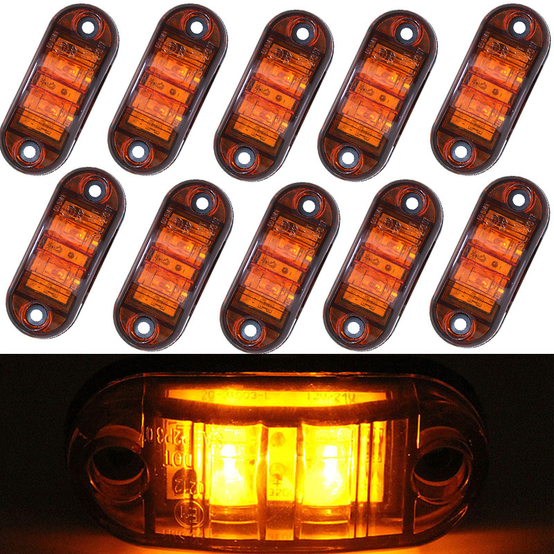 LED Trailer Tail Light External Warning Lights For Caravan Van Lorry Truck White Amber Red Side Cle 6