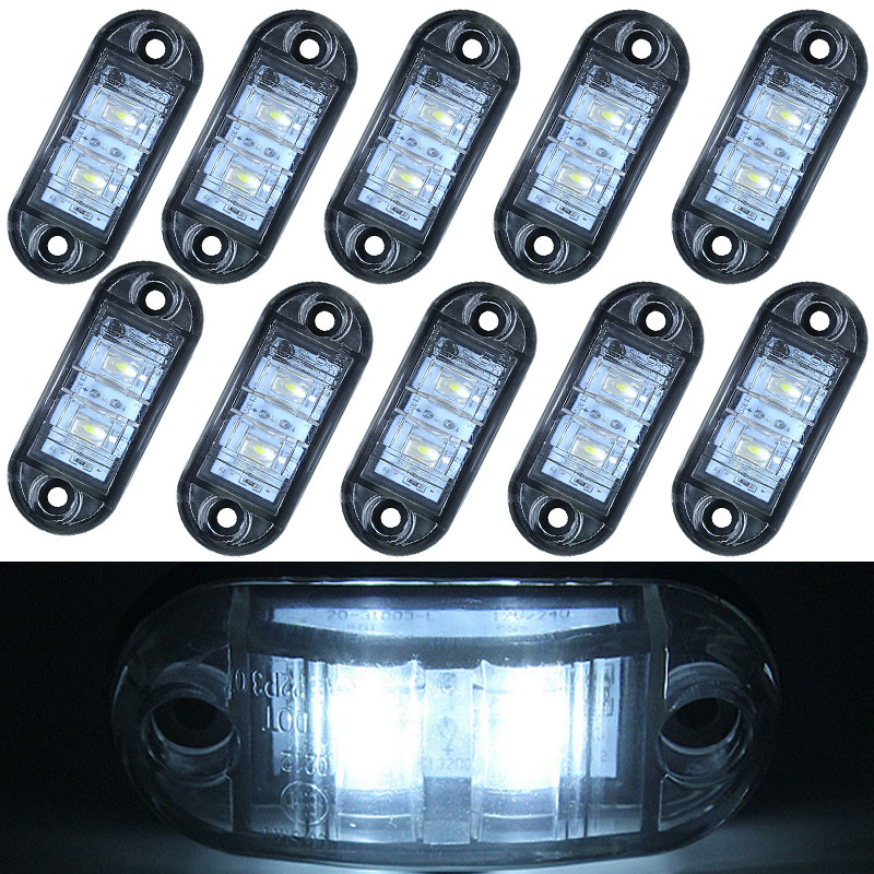 LED Trailer Tail Light External Warning Lights For Caravan Van Lorry Truck White Amber Red Side Cle 8