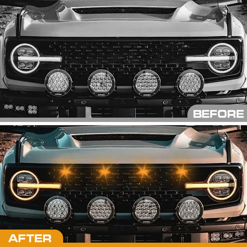 LED Front Grill Light Universal Car Grille Light DRL Daytime Running Lamp 1