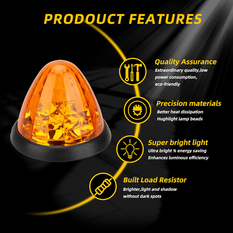 Car LED Side Marker Light Big Watermelon Clearance Lamp Taillight Warning Indicator 2