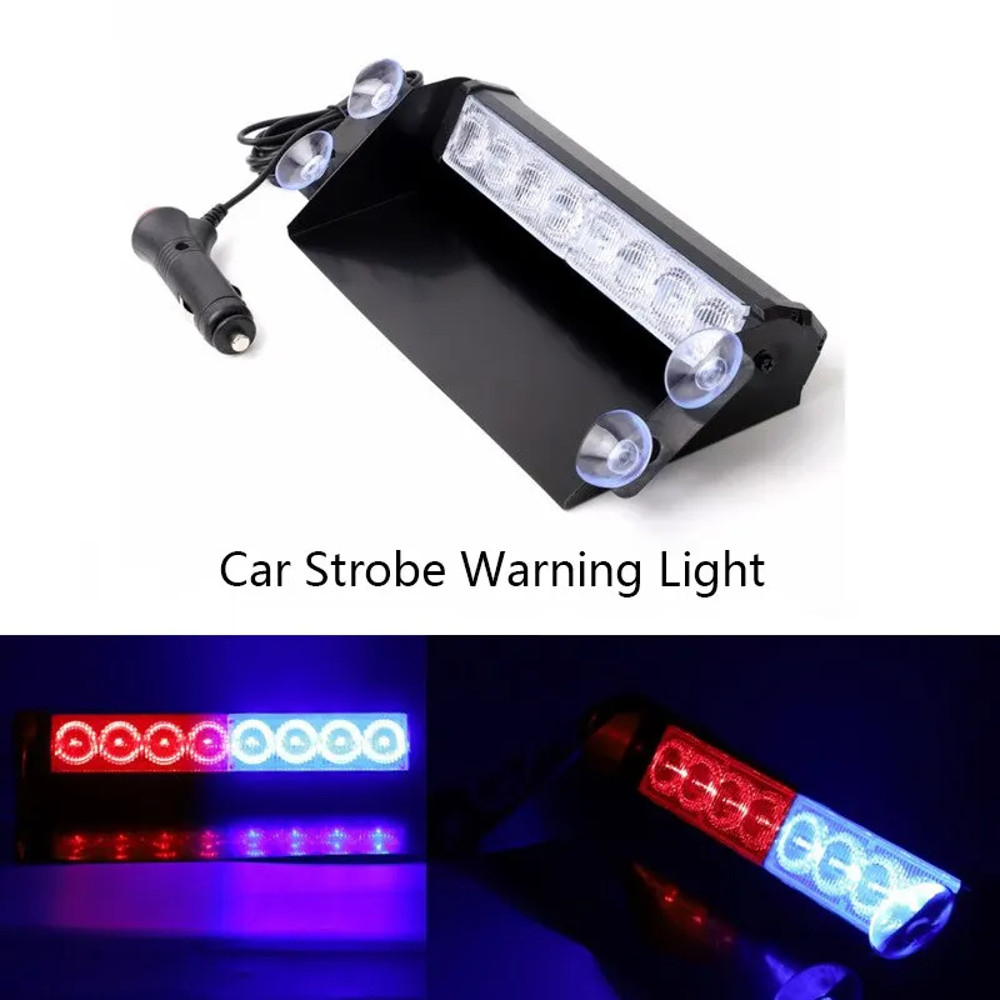 LED Car Emergency Strobe Light Red Blue Flashing 12V Universal Police Truck Grill Beacon 3