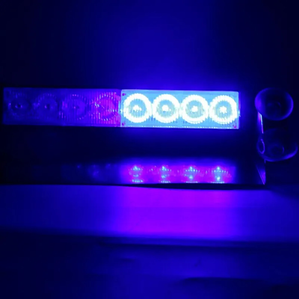 LED Car Emergency Strobe Light Red Blue Flashing 12V Universal Police Truck Grill Beacon 6