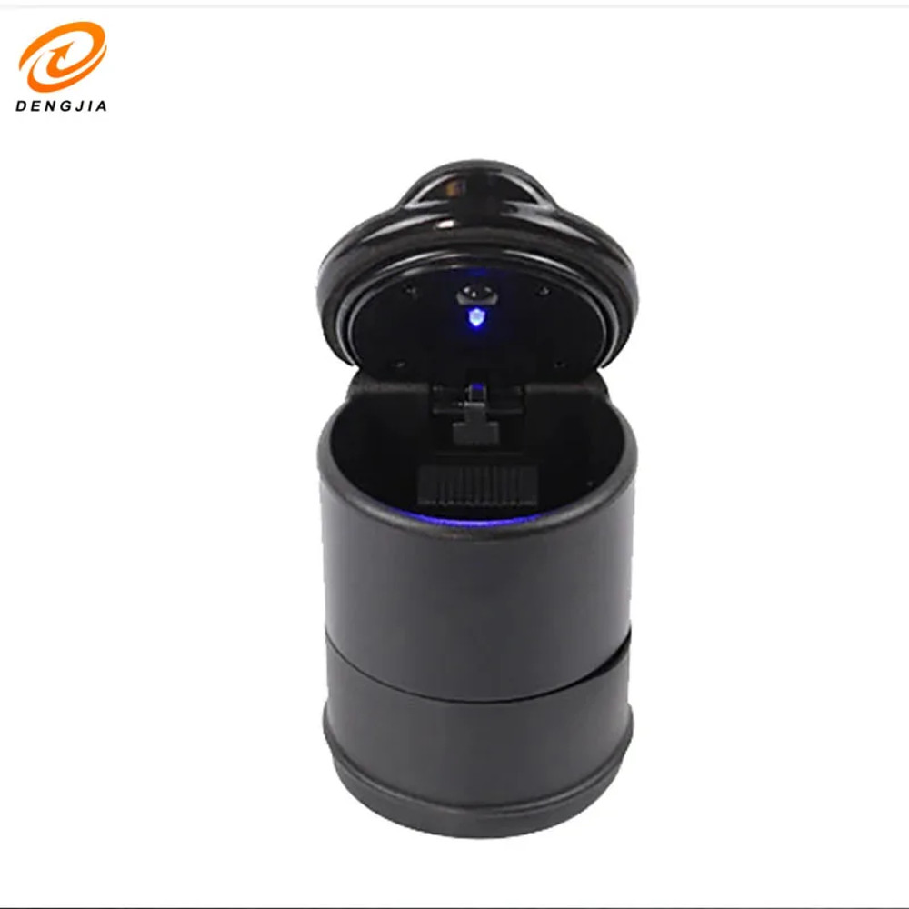 Portable Car Ashtray With LED Light High Temperature Resistant Car Stall Ashtray With Cover Creativ 3