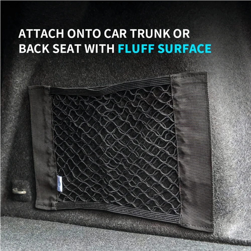Elastic Car Seat Trunk Net Rear Storage Box Organizer Magic Sticker Auto Interior Gadget 1