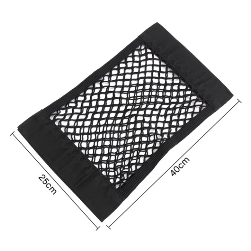 Elastic Car Seat Trunk Net Rear Storage Box Organizer Magic Sticker Auto Interior Gadget 7