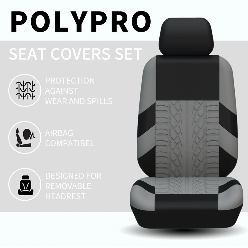 Universal Car Seat Covers Full Set Front Split Rear SUV Sedan Van Cloth Automotive Interior Covers 2