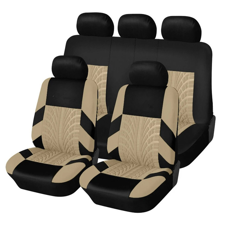Universal Car Seat Covers Full Set Front Split Rear SUV Sedan Van Cloth Automotive Interior Covers 4